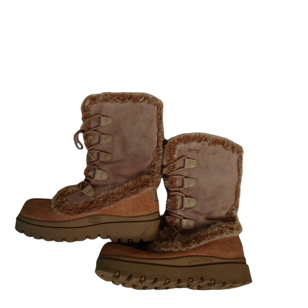 Skechers Womens 7.5 Winter Boots Suede Faux Fur